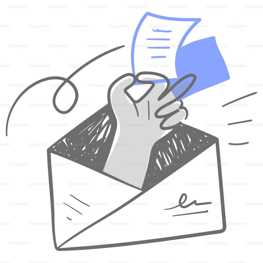 A drawing of a hand holding a piece of paper