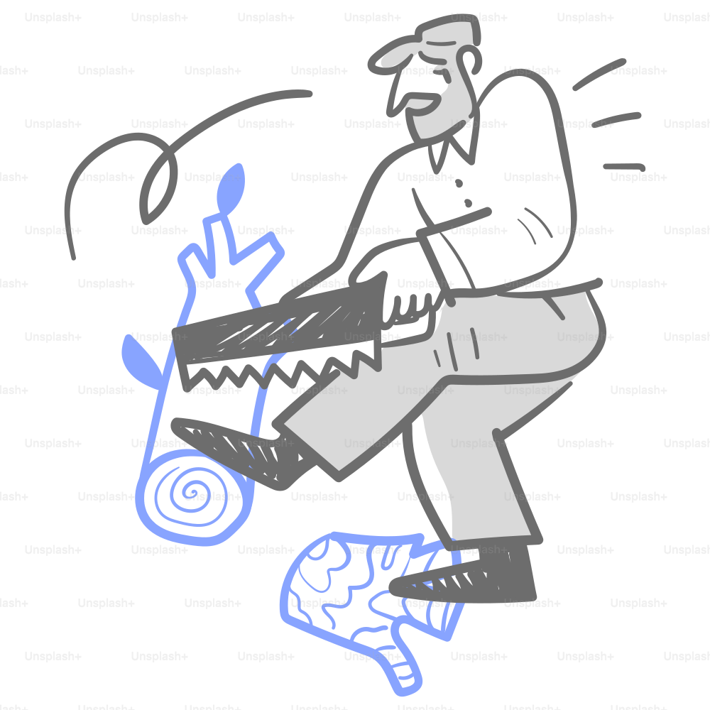 Un disegno di un uomo che guida uno skateboard