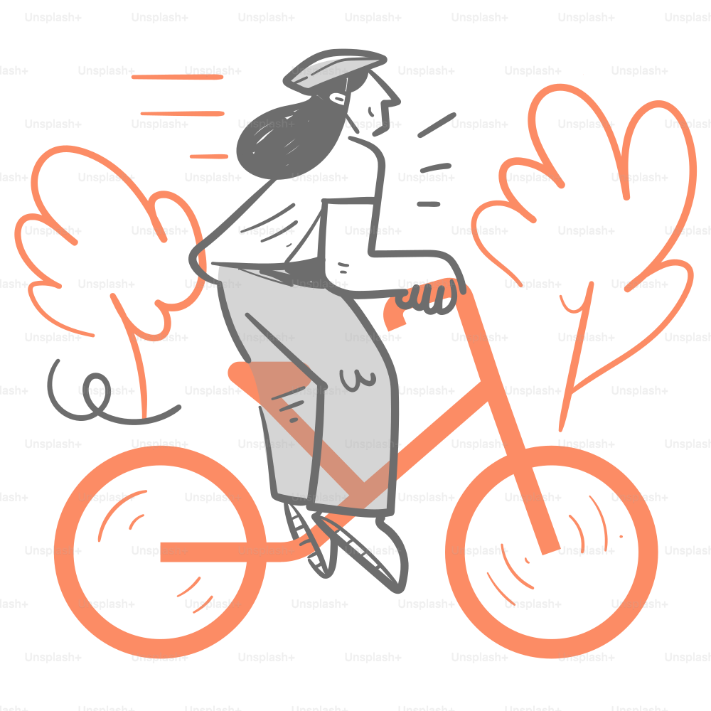 A man riding a bike with a backpack on his back