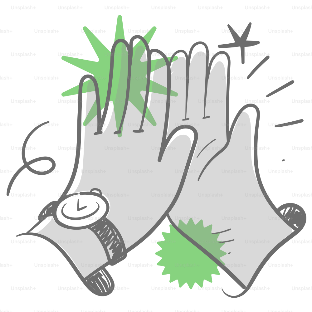 Ein Paar Handschuhe mit grünen und weißen Mustern