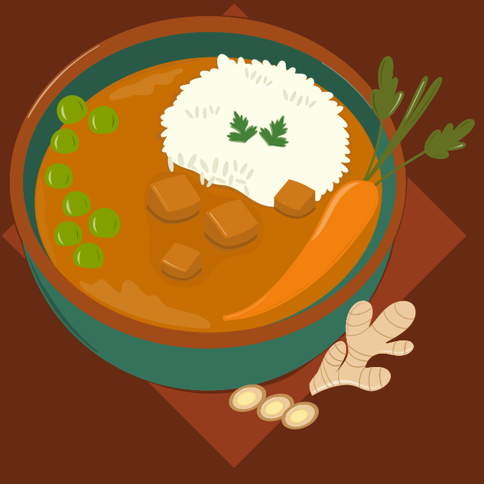 A bowl of soup with meat and vegetables