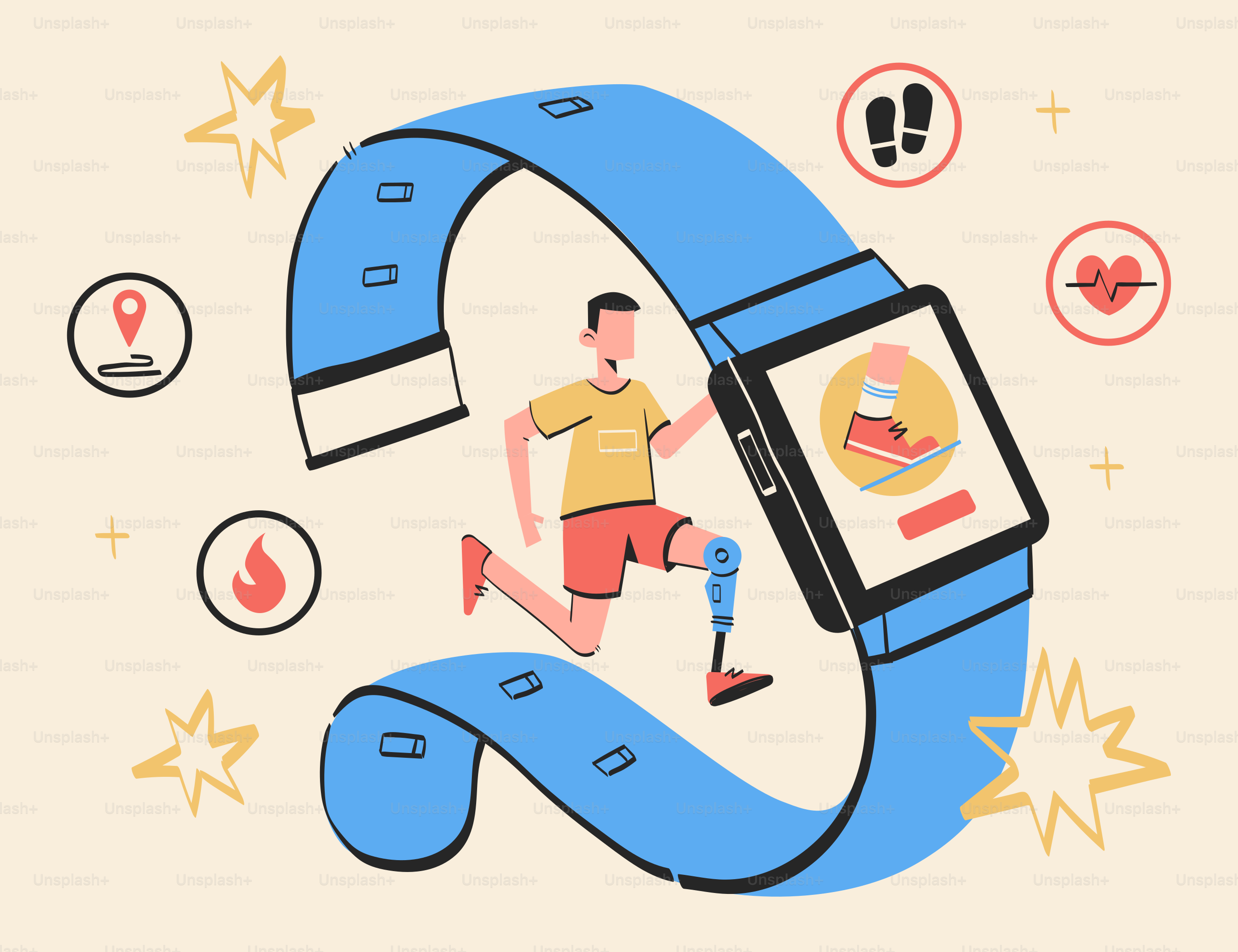A man running on a smart phone screen
