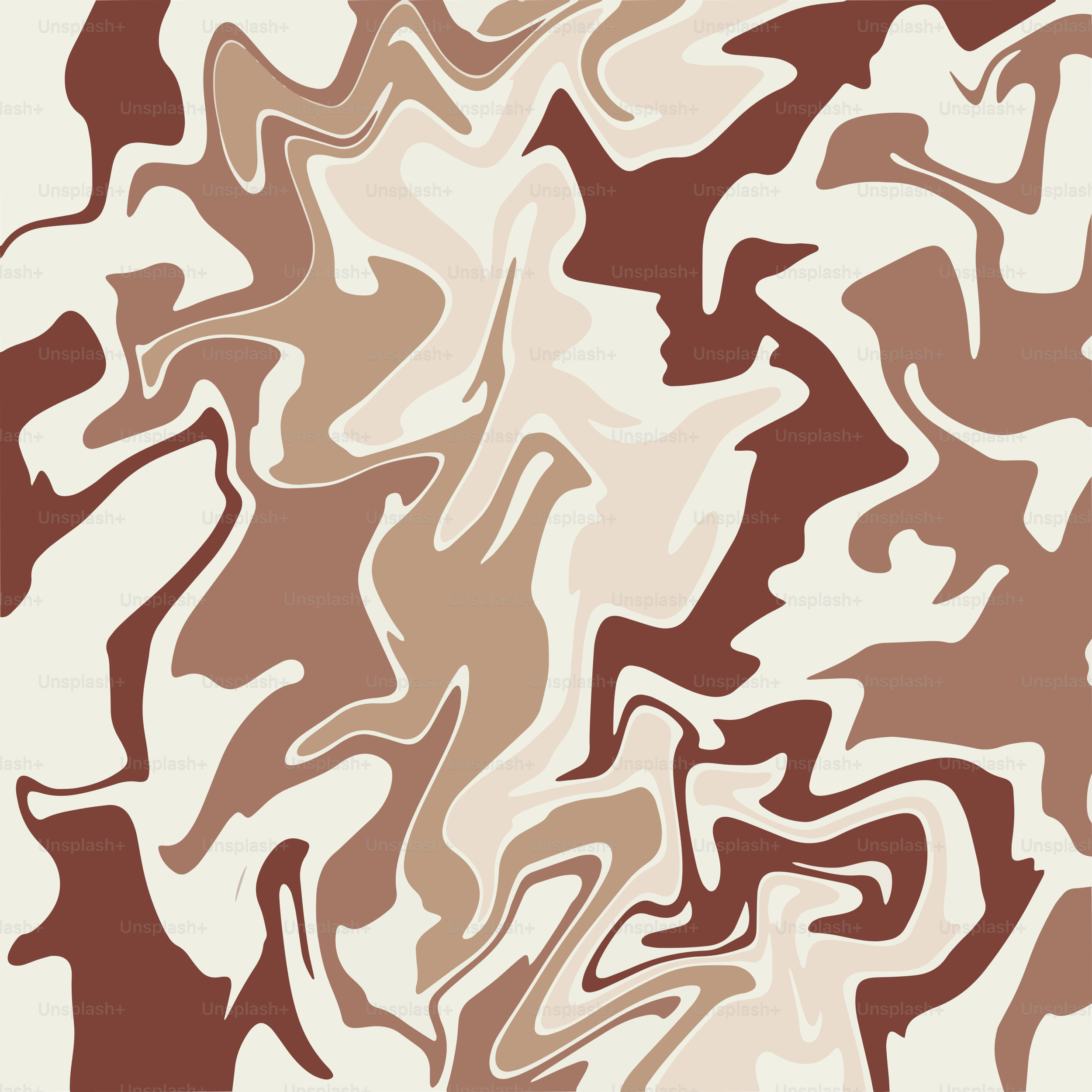 A brown and white abstract pattern on a white background