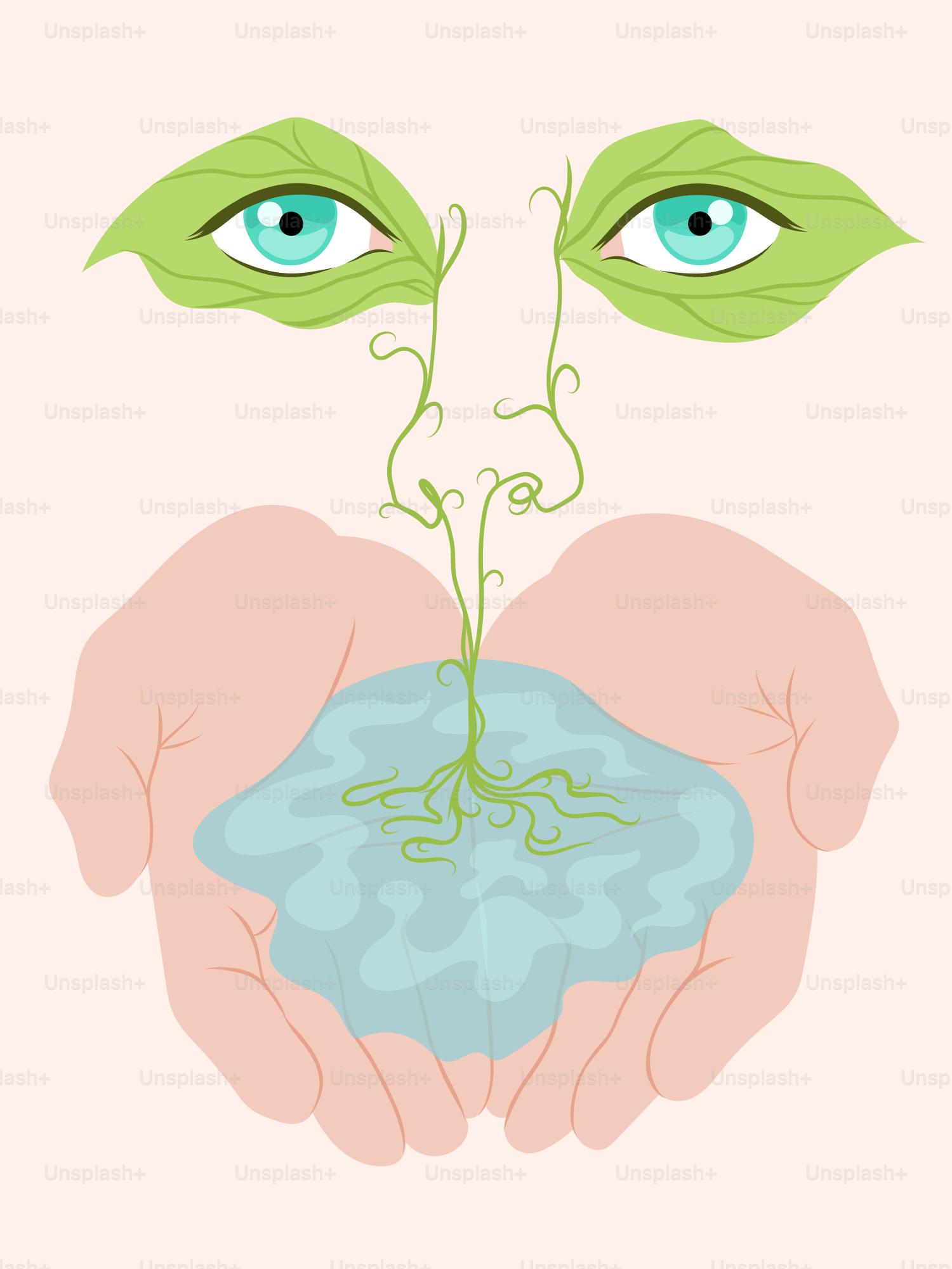 A person holding a plant in their hands