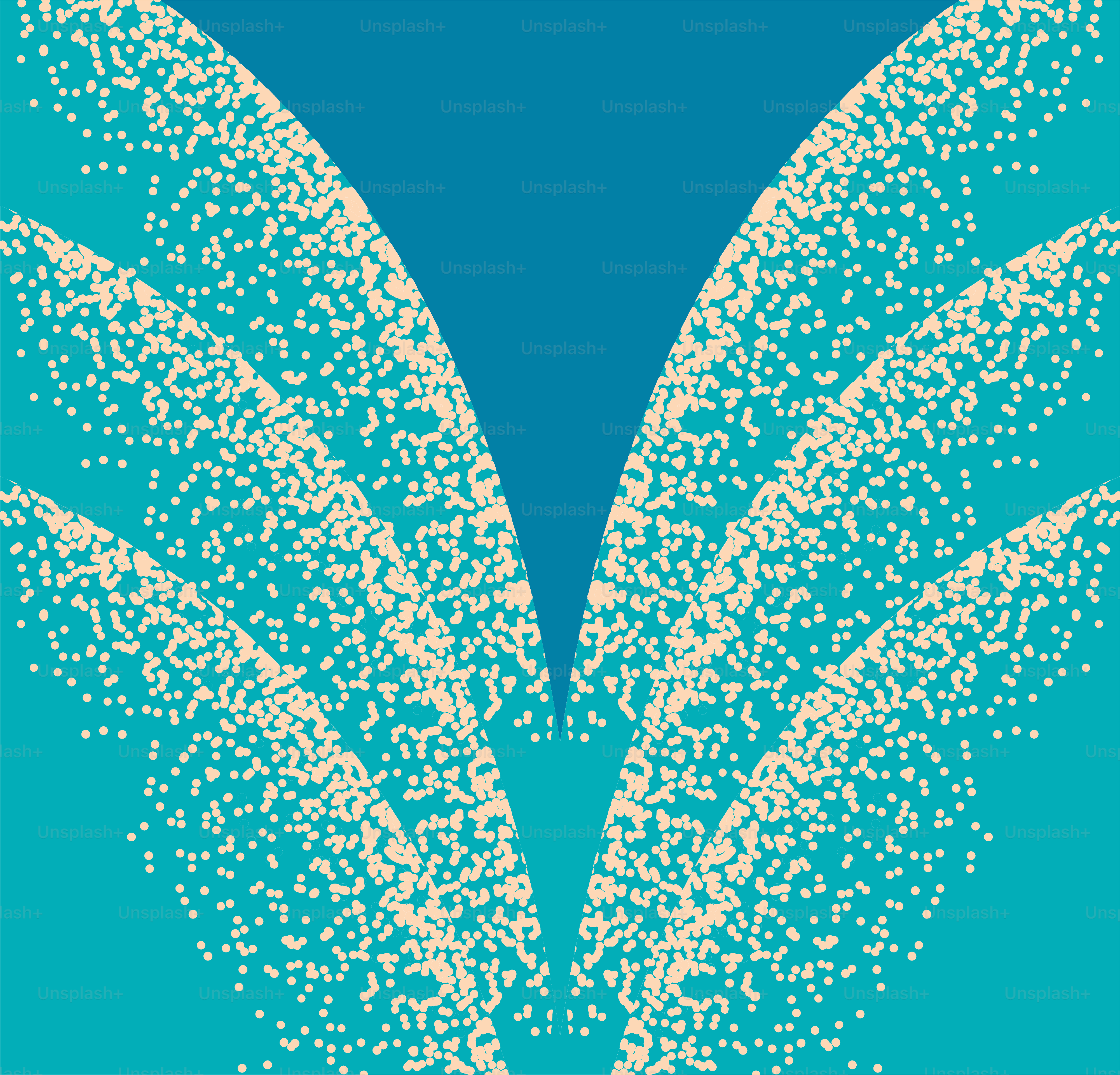 A blue and white poster with a palm tree