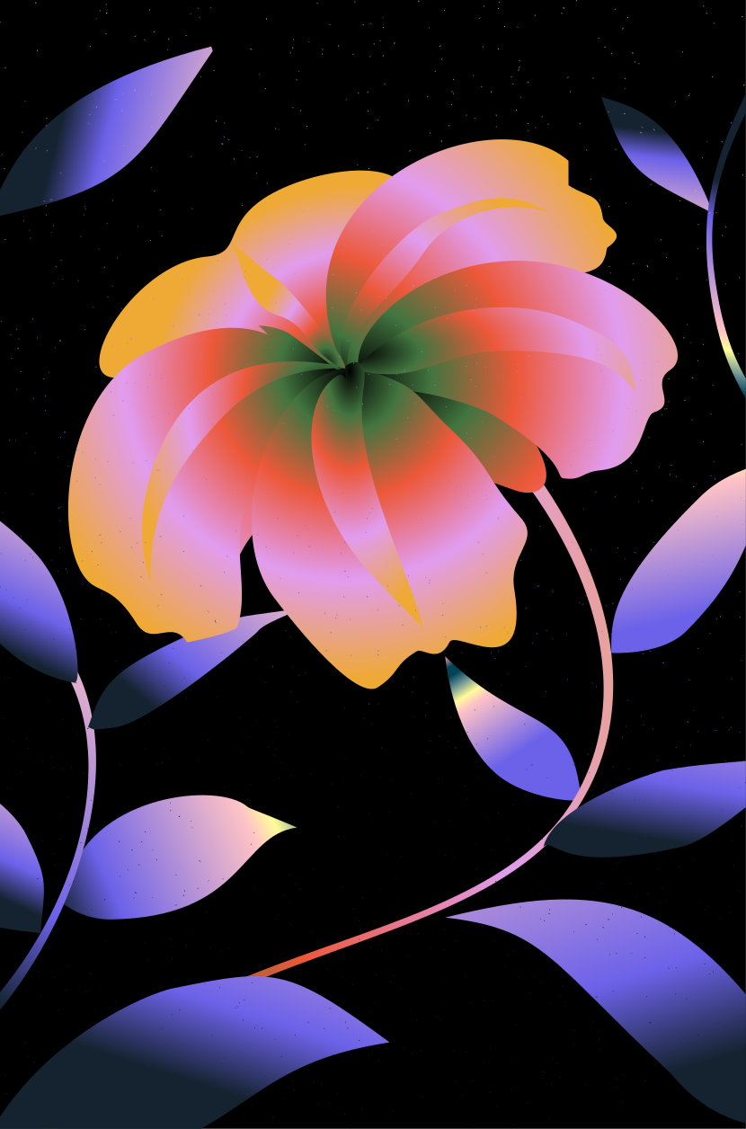 A picture of a flower on a black background