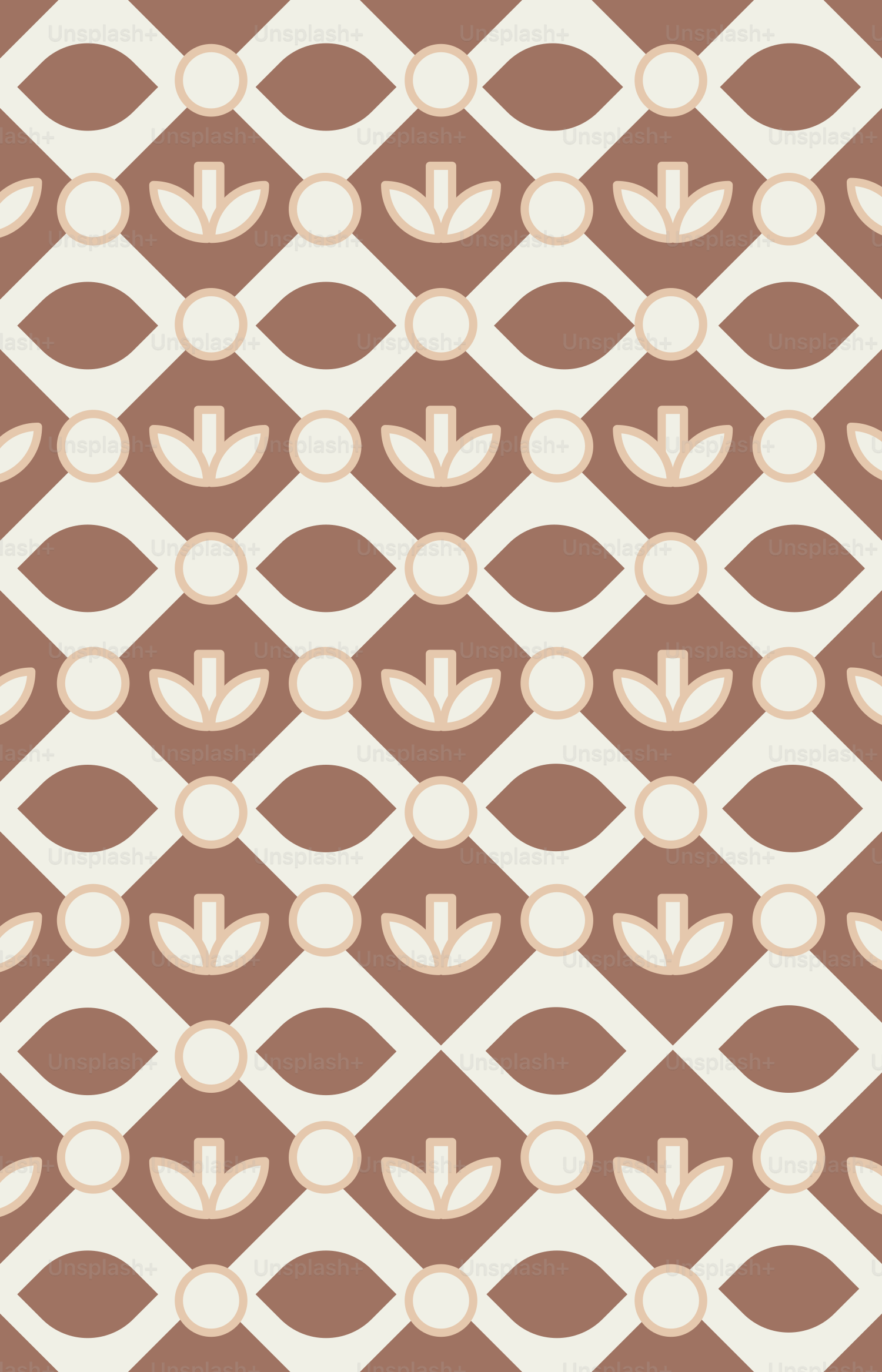 A brown and white checkered pattern with flowers vector – Mocha mousse ...