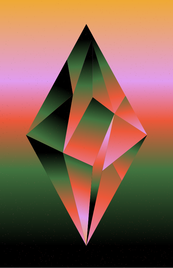 A picture of a diamond on a colorful background