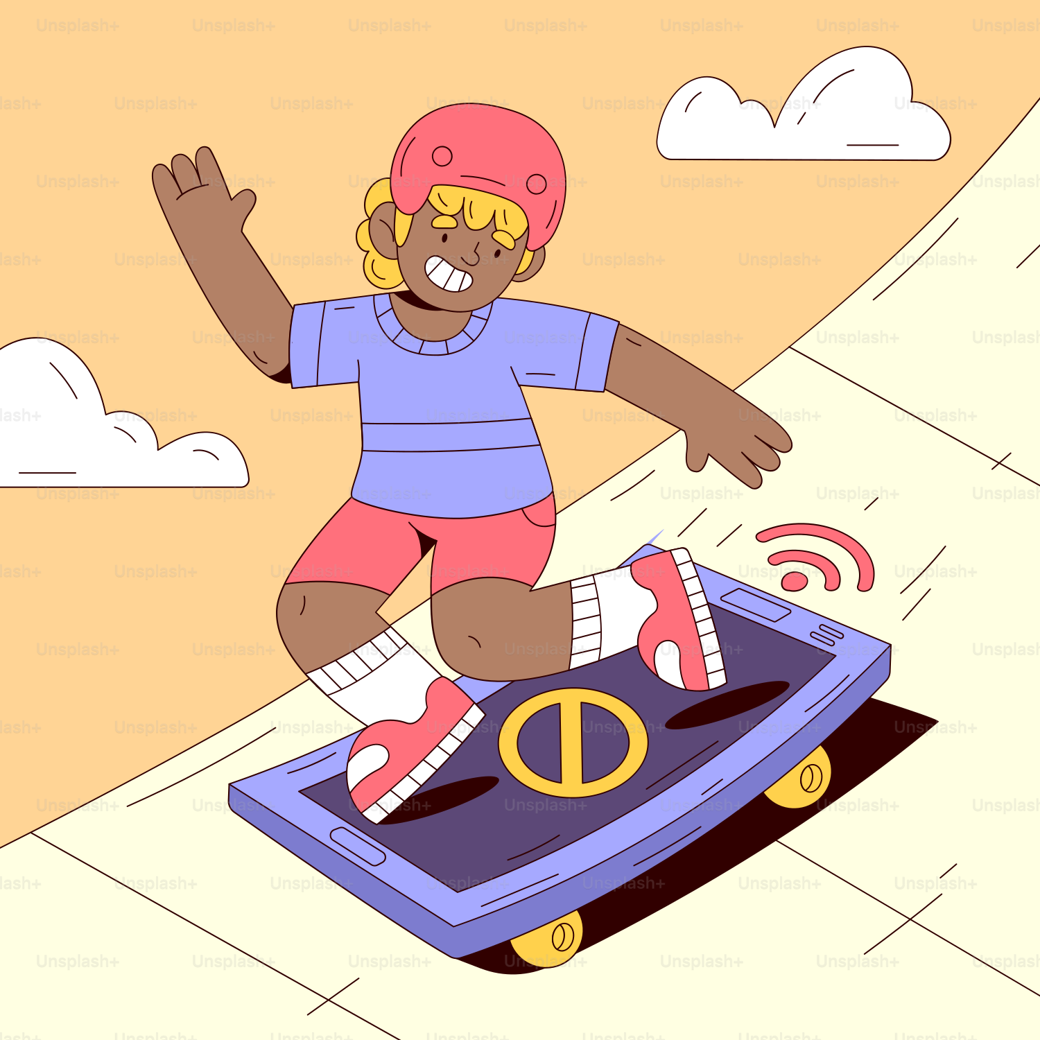 A person riding a skateboard on a ramp