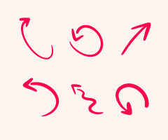 A drawing of a set of arrows pointing in different directions