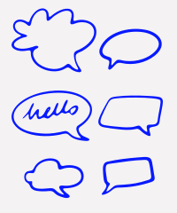 A drawing of a group of speech bubbles