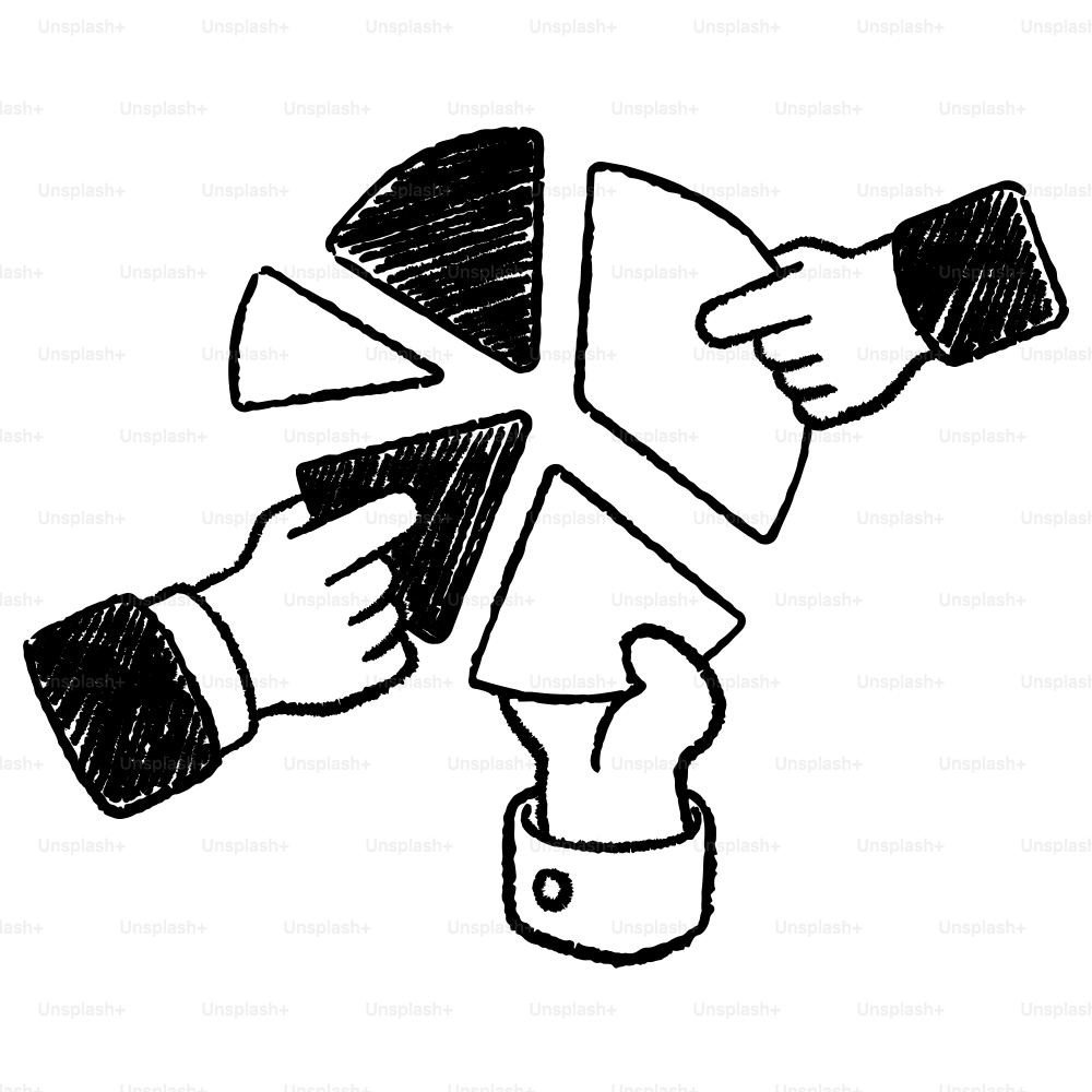 A drawing of two hands holding a piece of paper