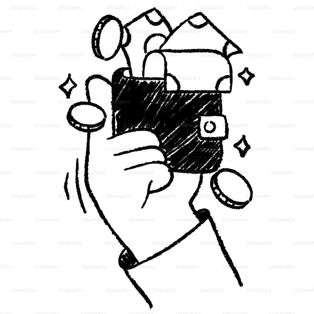 Eine Zeichnung einer Hand, die ein Smartphone hält