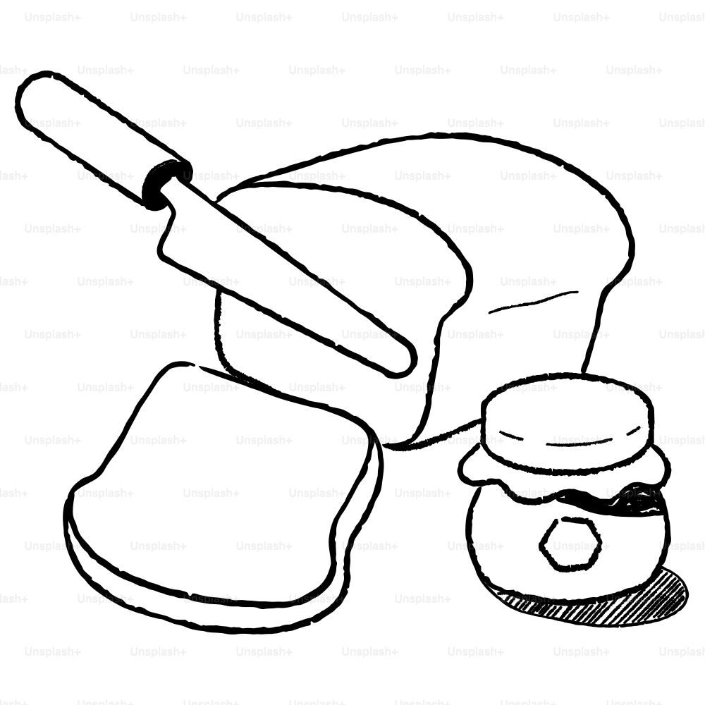 A piece of bread and a jar of honey