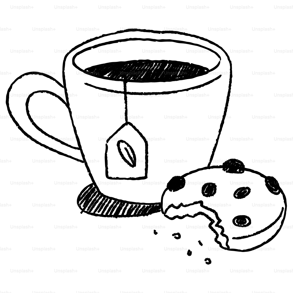 A cup of coffee and a cookie