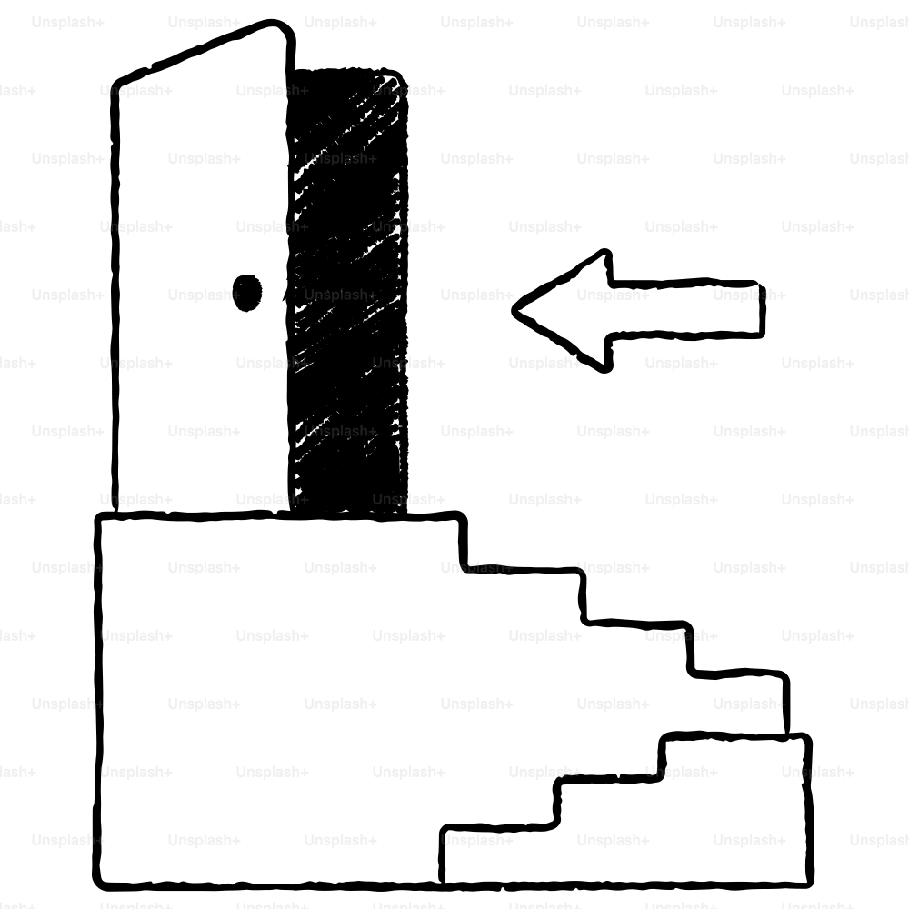 Um desenho preto e branco de uma escada vetor – Imagem sobre Ilustração na  Unsplash, image size:3000x3000