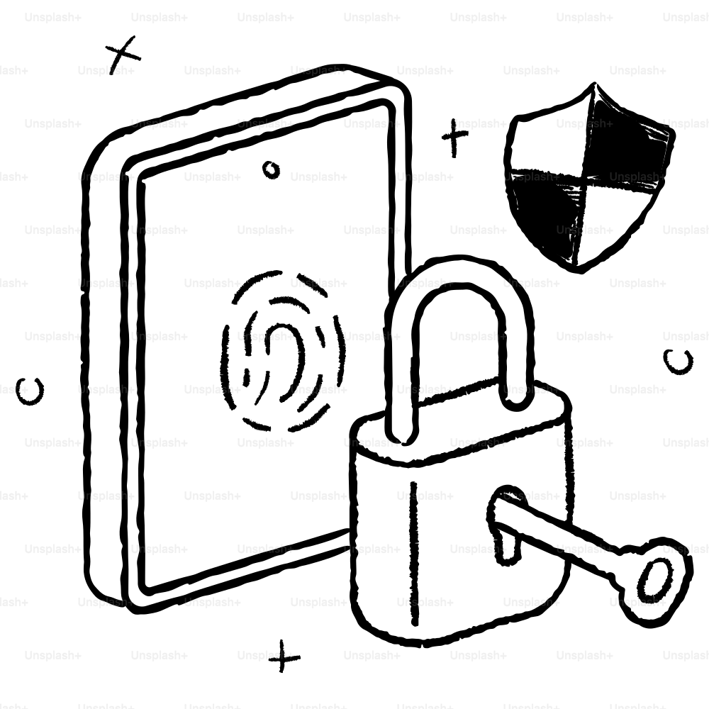 Um cadeado e um cadeado sobre fundo branco