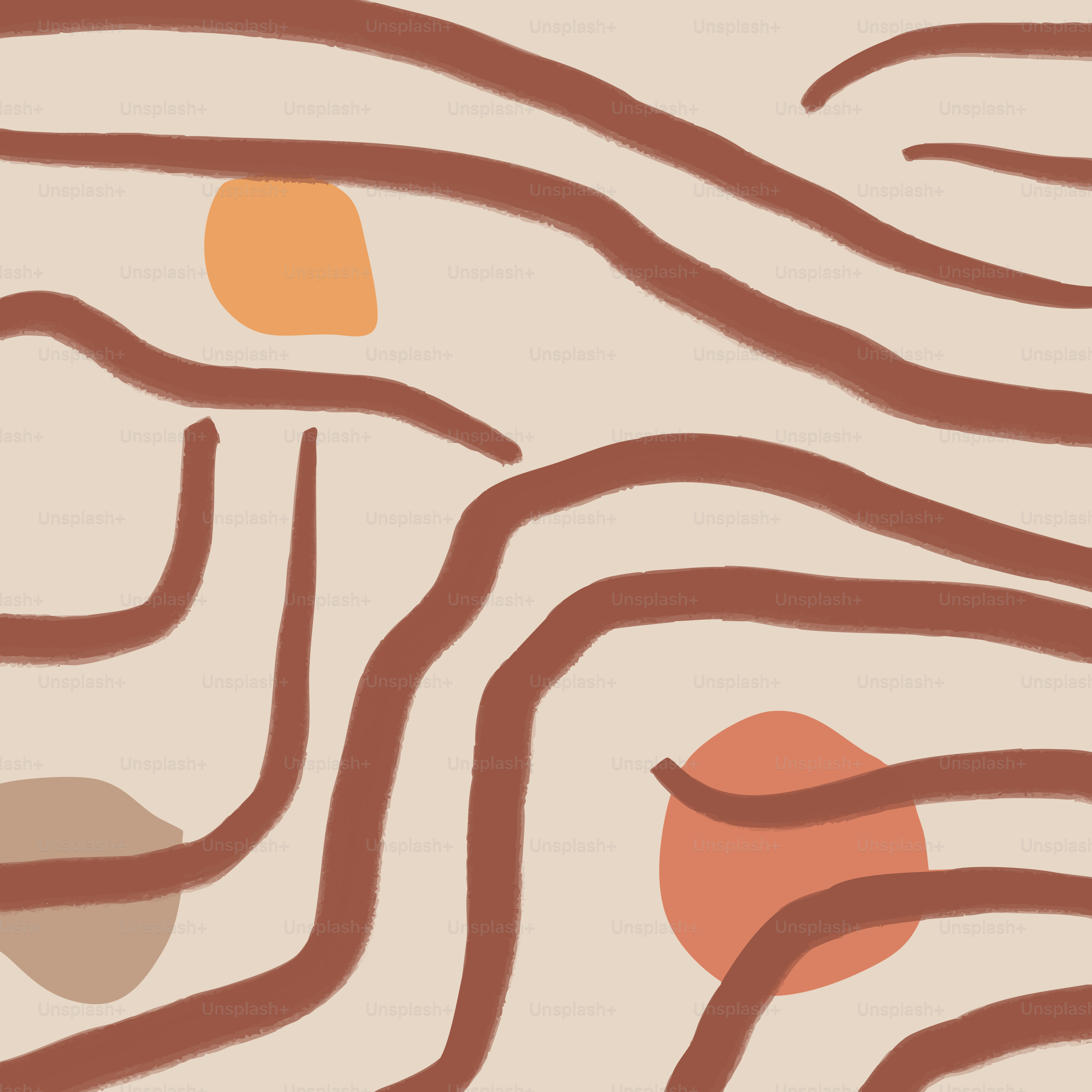 A drawing of lines and shapes on a beige background