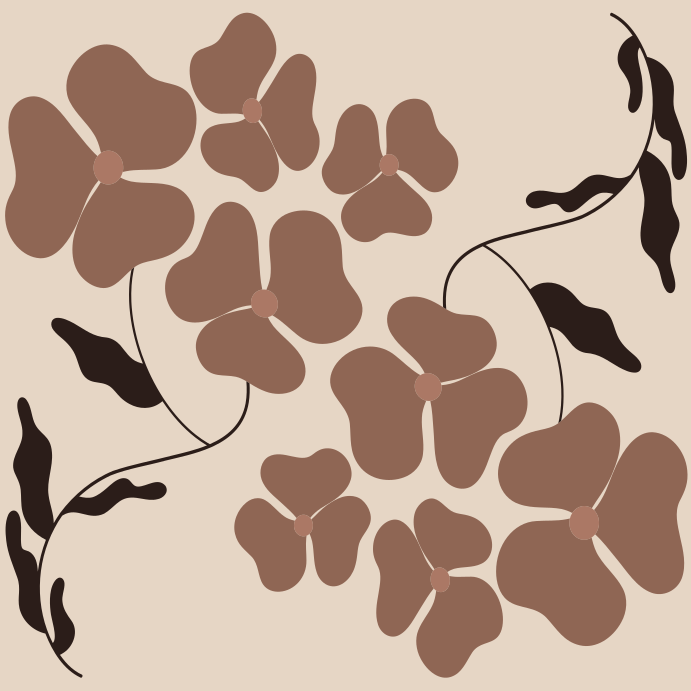 A picture of a bunch of flowers on a beige background