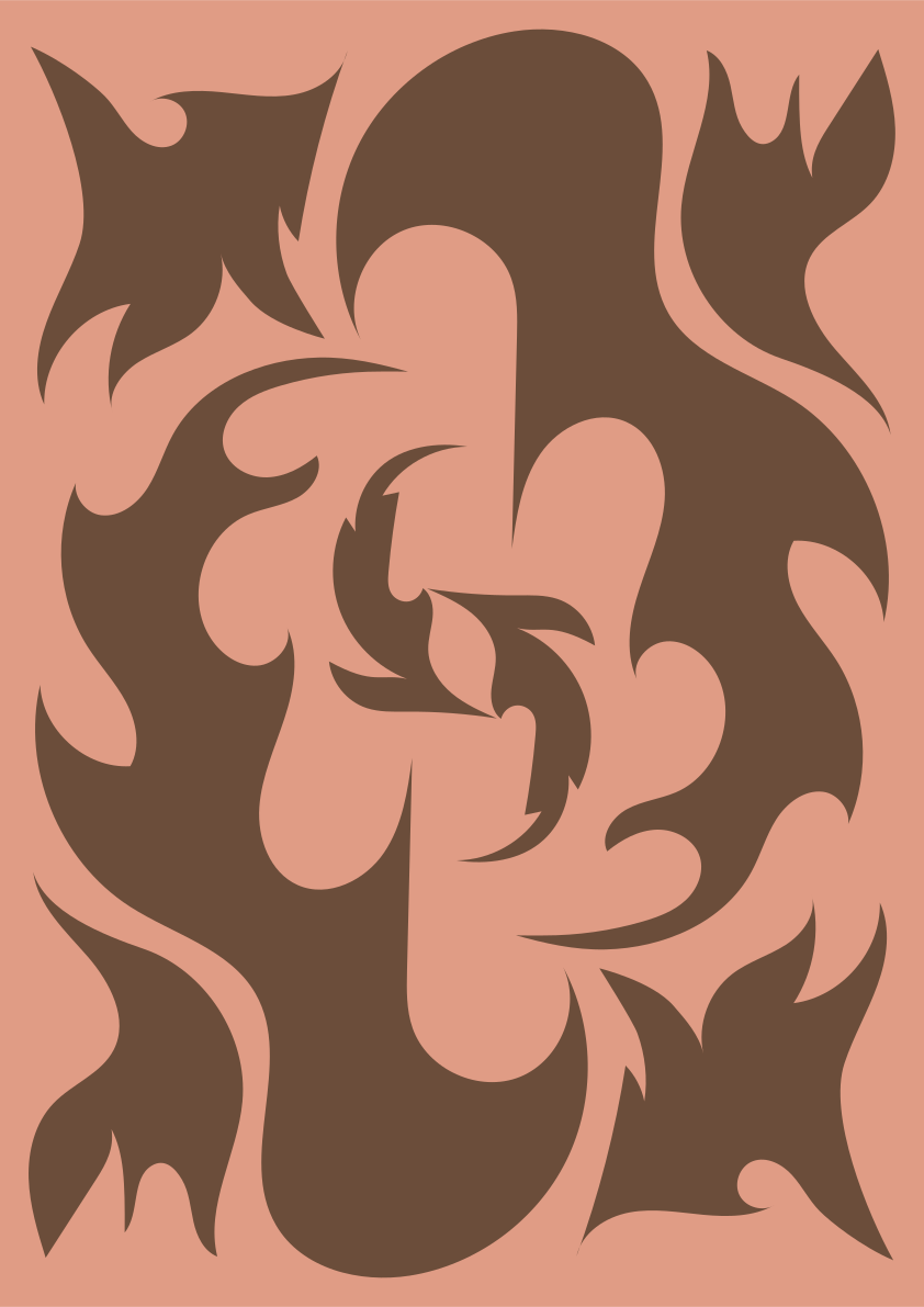 A picture of a brown and pink design