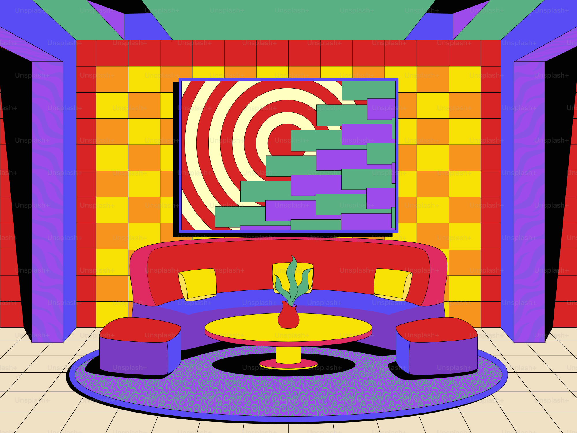 A living room filled with furniture and a flat screen TV