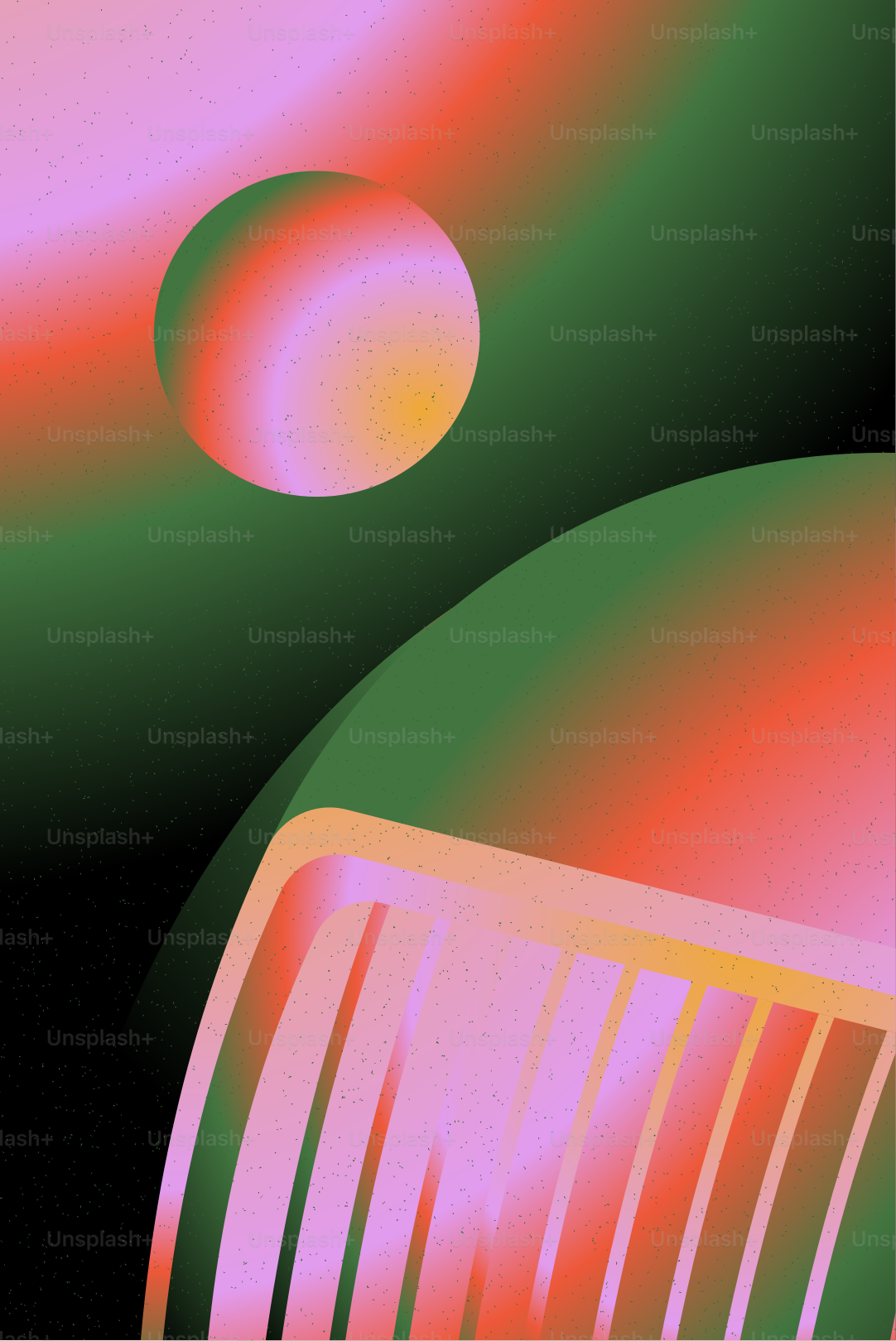Une image d’une peinture abstraite rose et verte