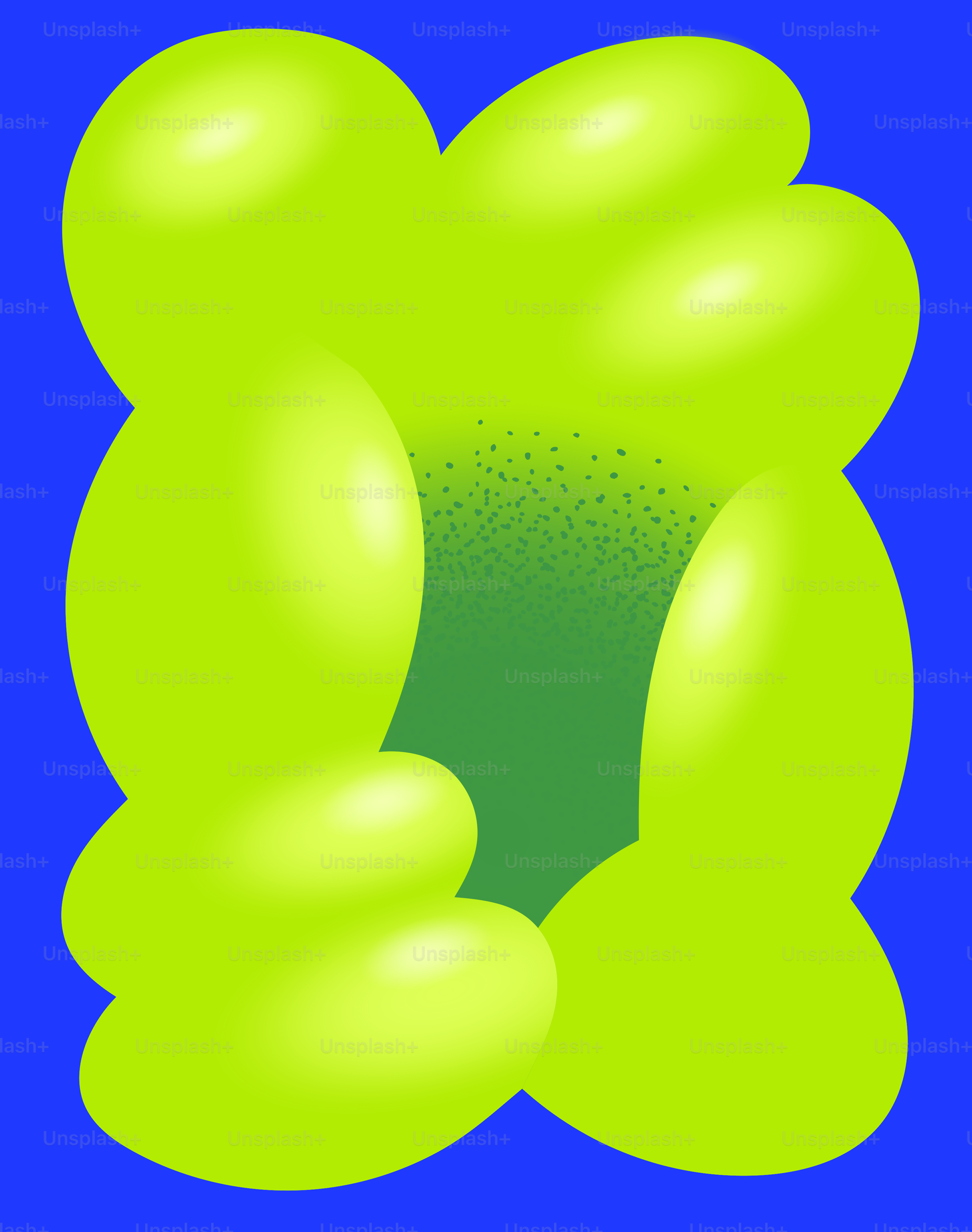 A blue background with a green balloon in the middle