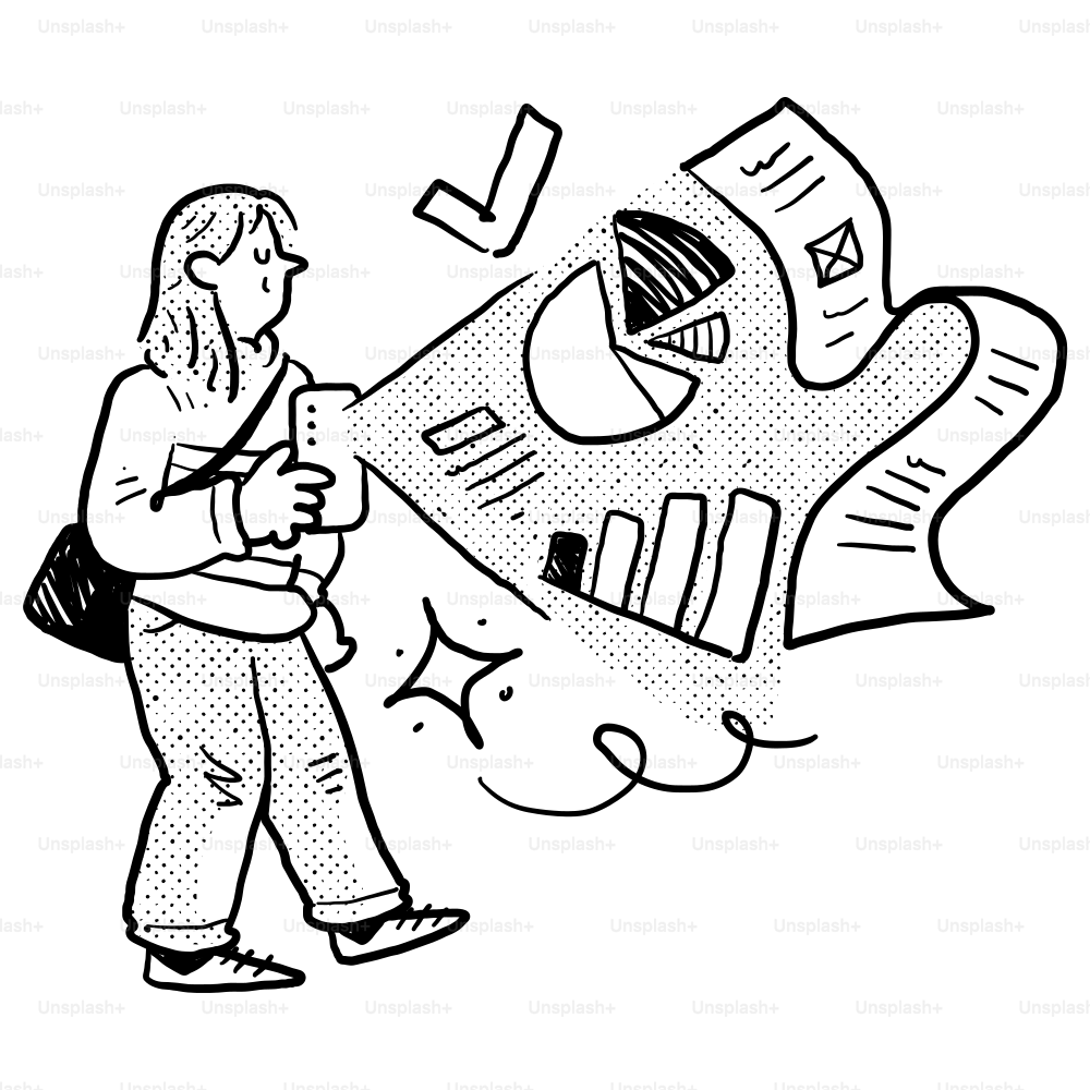 Un disegno di una persona che cammina con un libro in mano vettoriale –  Immagine di Azienda su Unsplash, image size:3000x3000