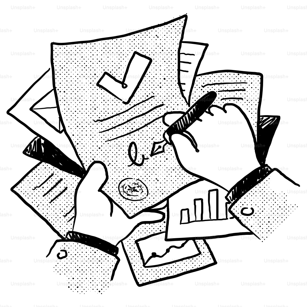 A person writing on a piece of paper