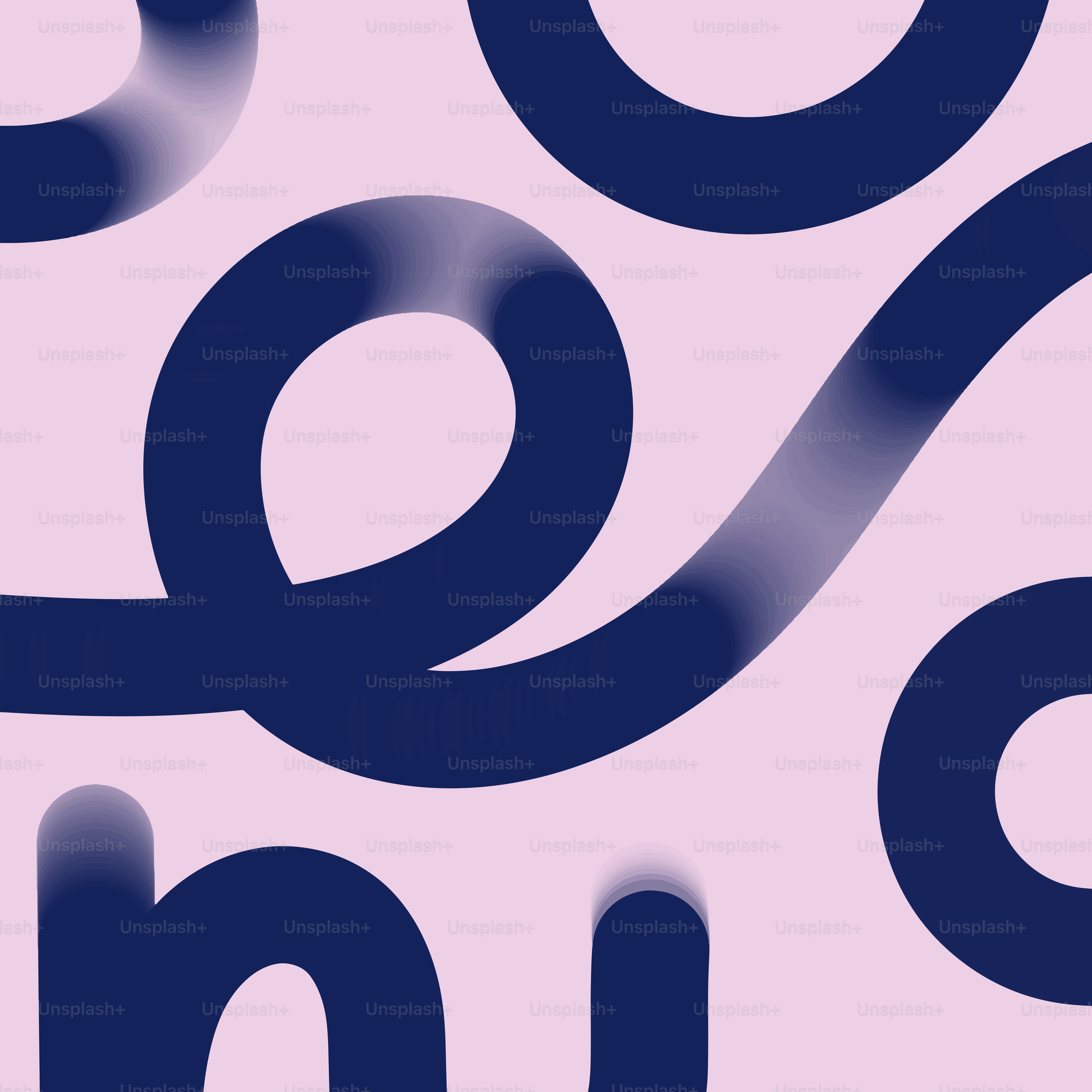 A pink background with blue swirls and letters