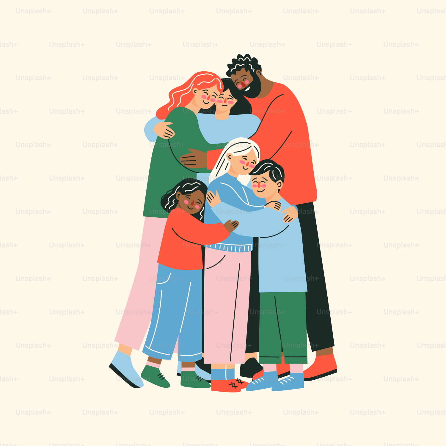 Un gruppo di persone che si abbracciano vettoriale – Immagine di Famiglia  su Unsplash, image size:3000x3000
