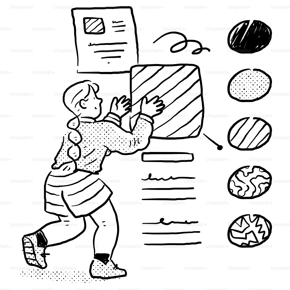 Eine Zeichnung einer Person, die vor einer Wand steht