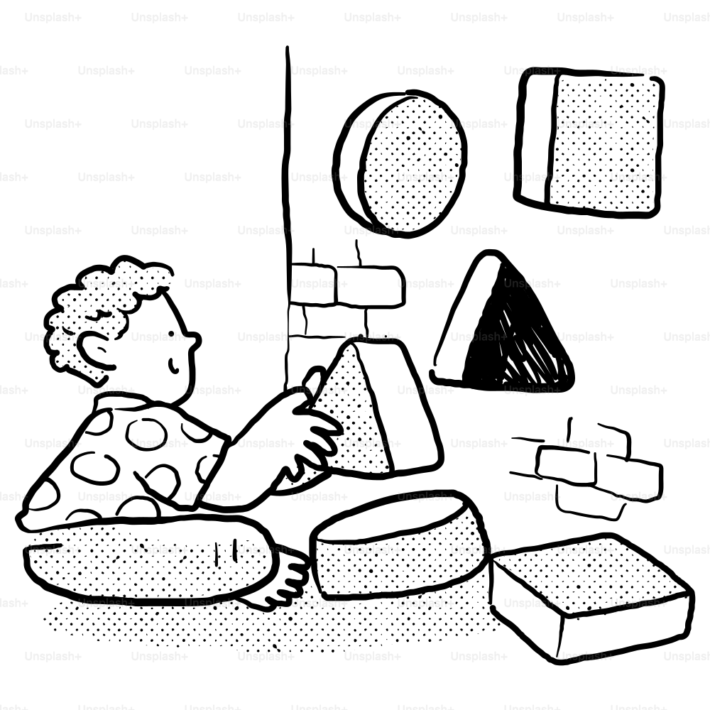 A black and white drawing of a person sitting on a couch