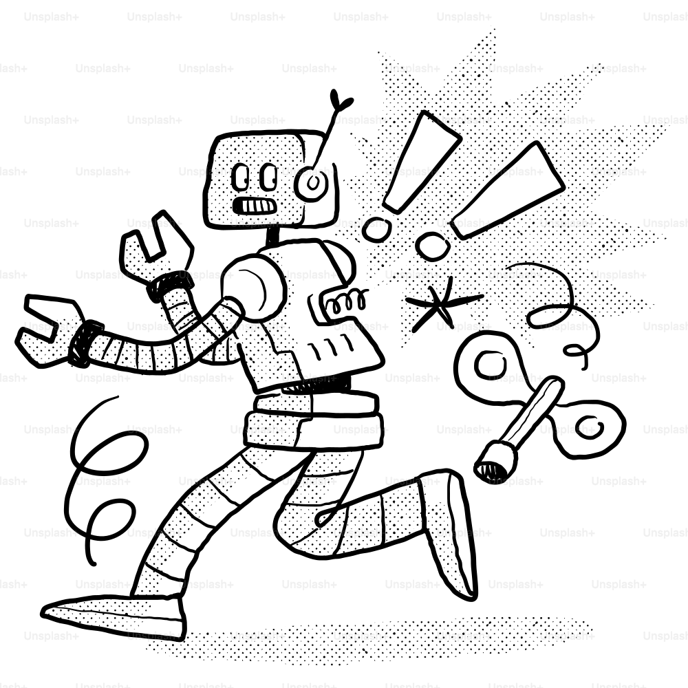 Un disegno in bianco e nero di un uomo che corre