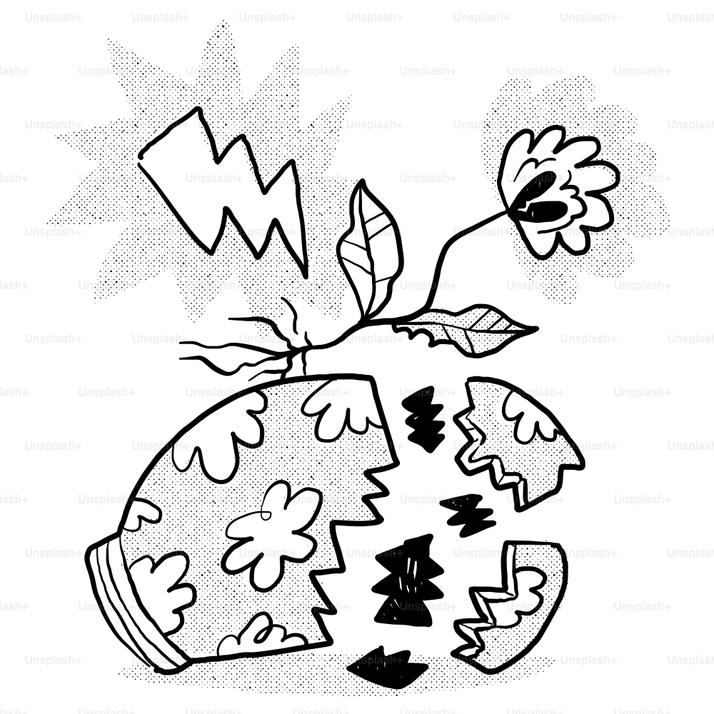 A coloring page of a broken apple