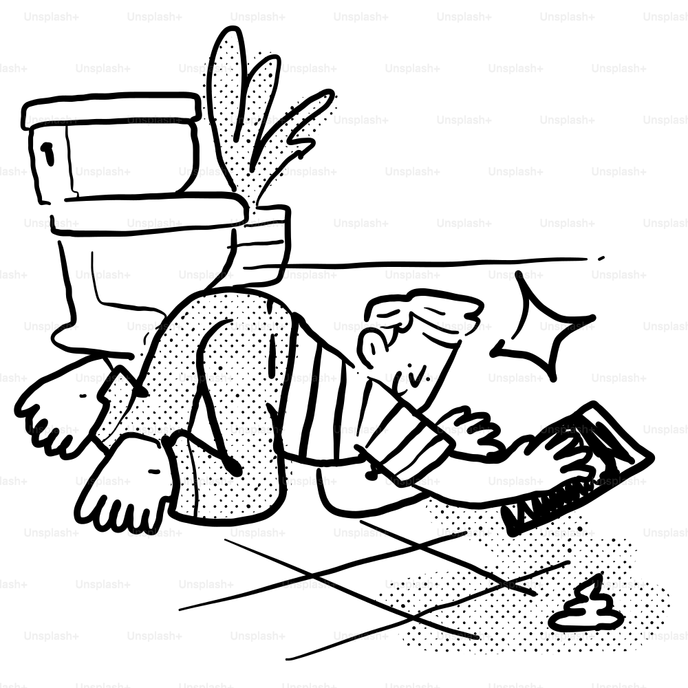 Un dessin d’un homme allongé par terre