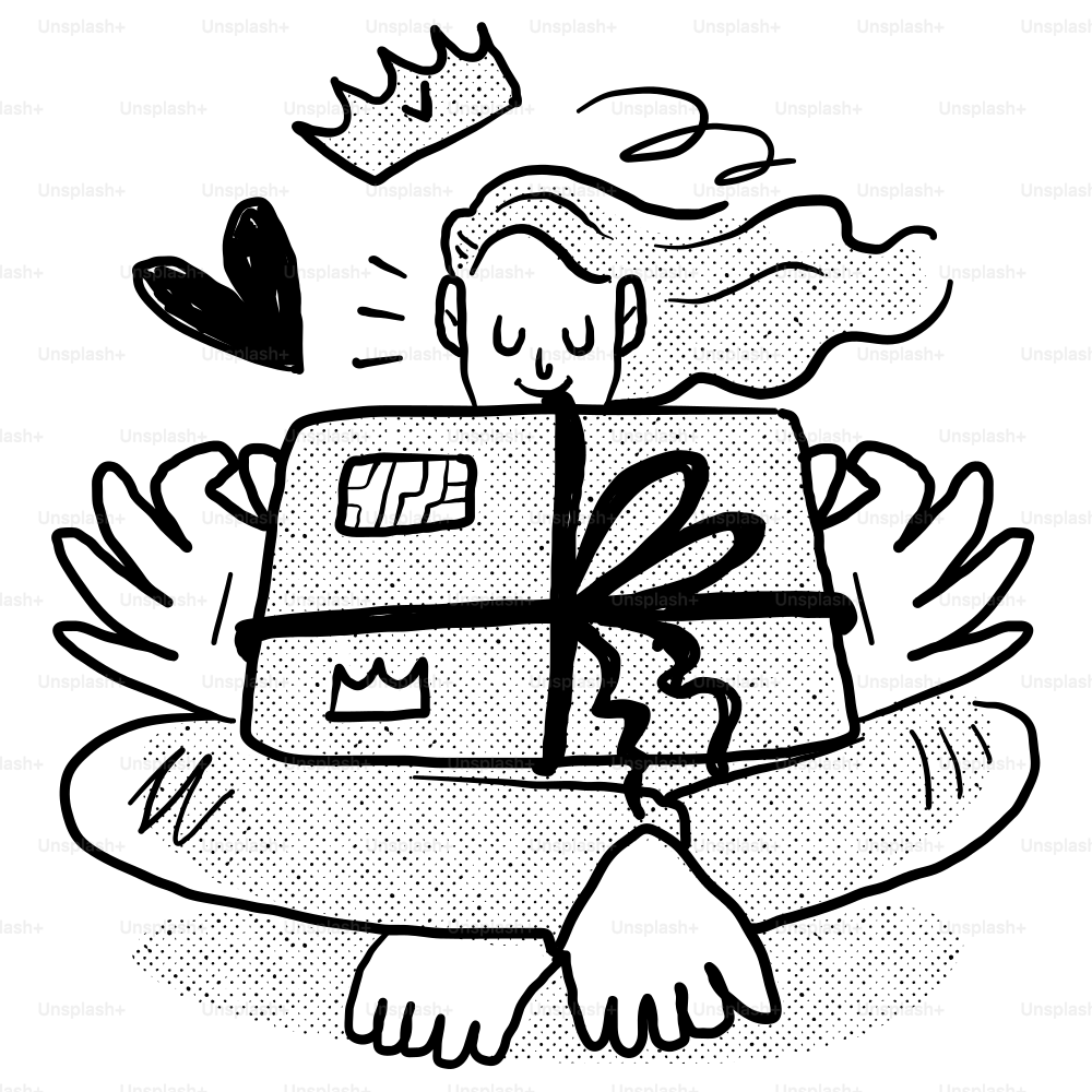 箱を持つ人物の絵