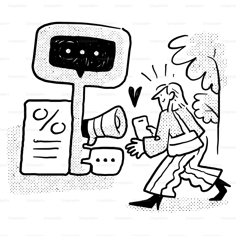 A person walking past a sign with a question mark on it