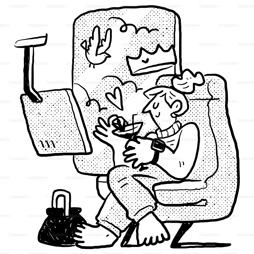 Um desenho de uma mulher sentada em um vaso sanitário vetor – Imagem sobre  Ilustração na Unsplash, image size:3000x3000