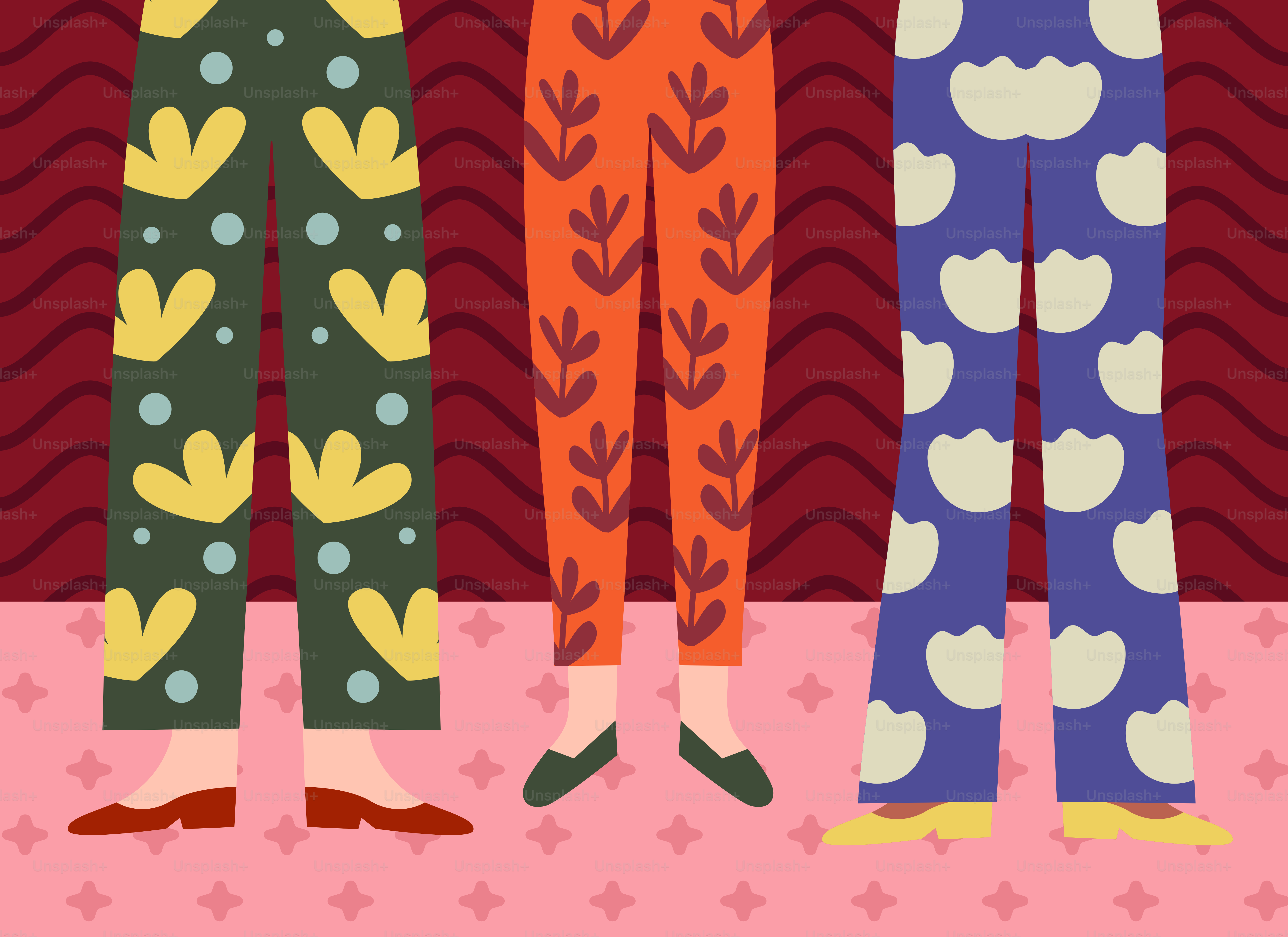 Three women standing next to each other in pajamas