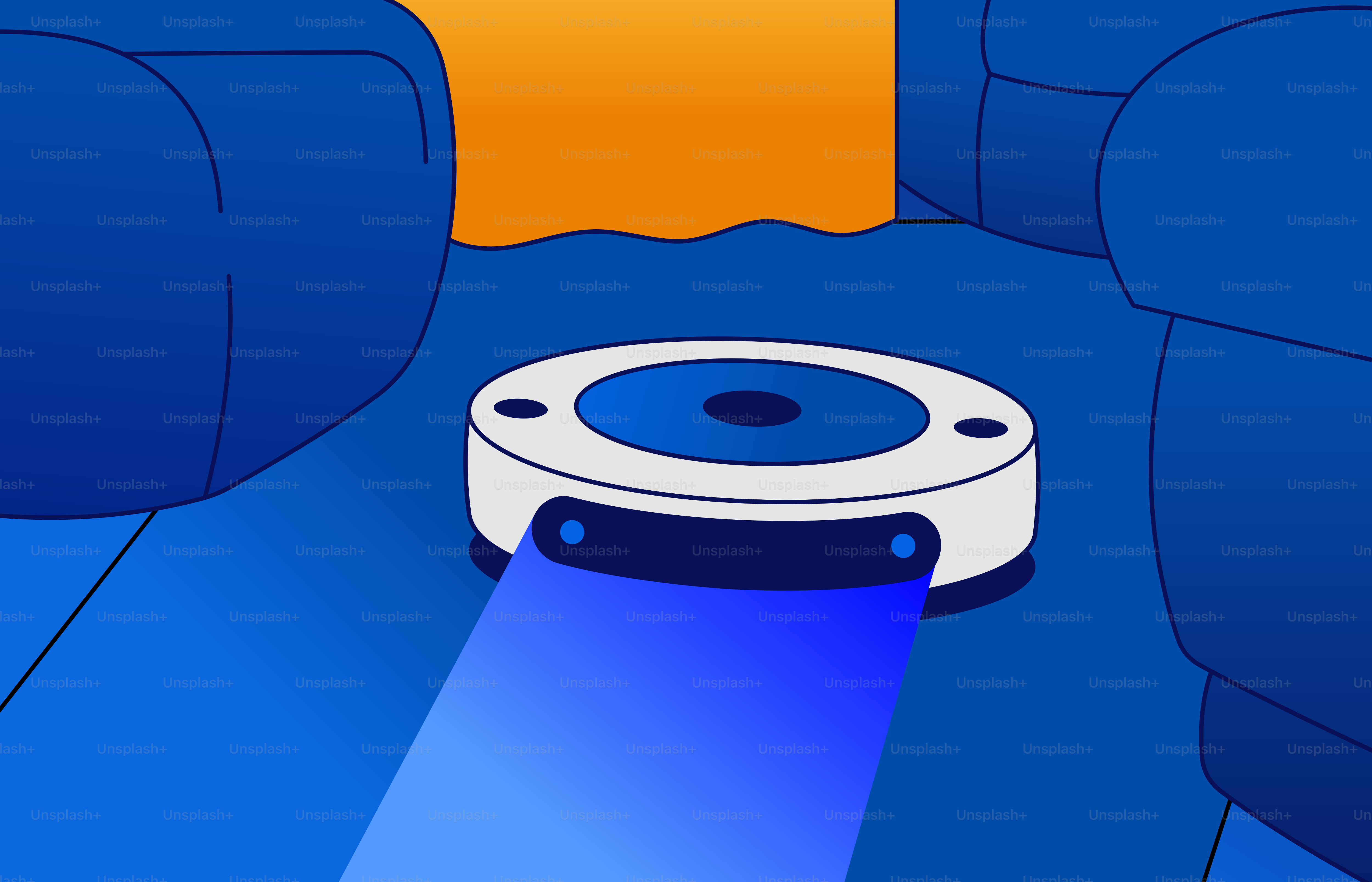 A blue car with a white object on the floor