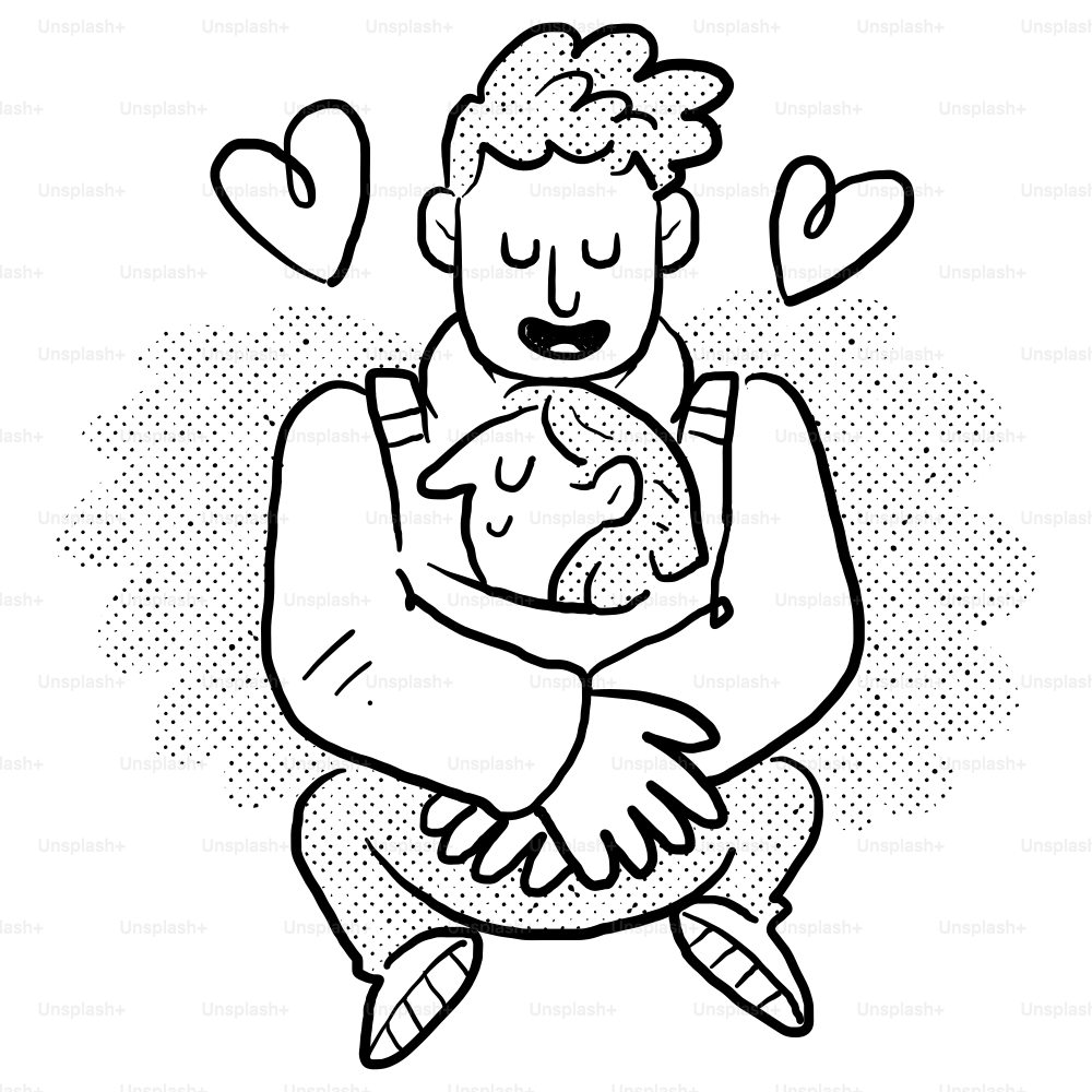 A man holding a baby in his arms