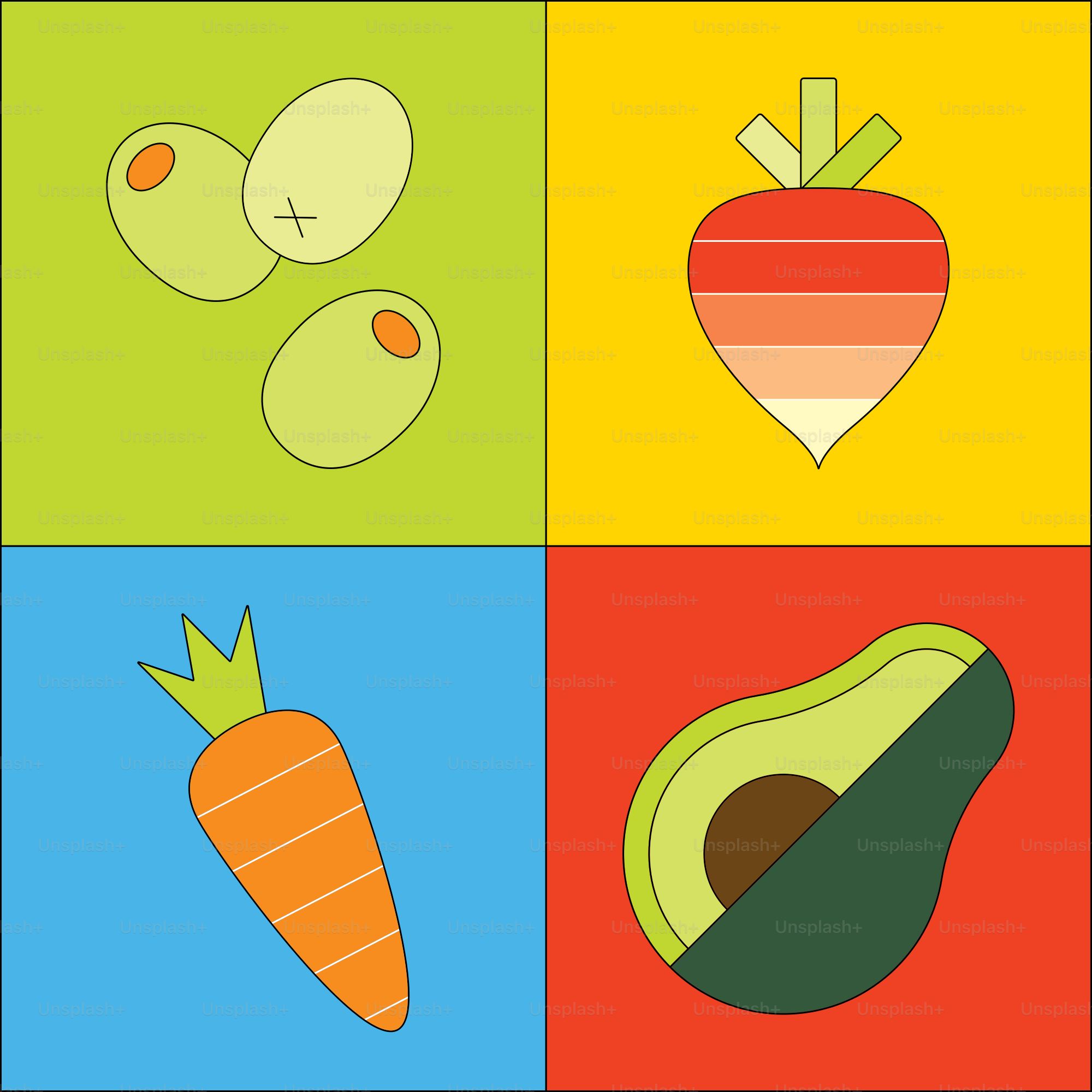 A picture of different fruits and vegetables