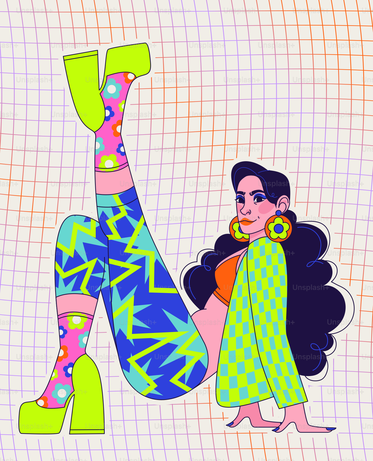 A woman in a green dress and high heels