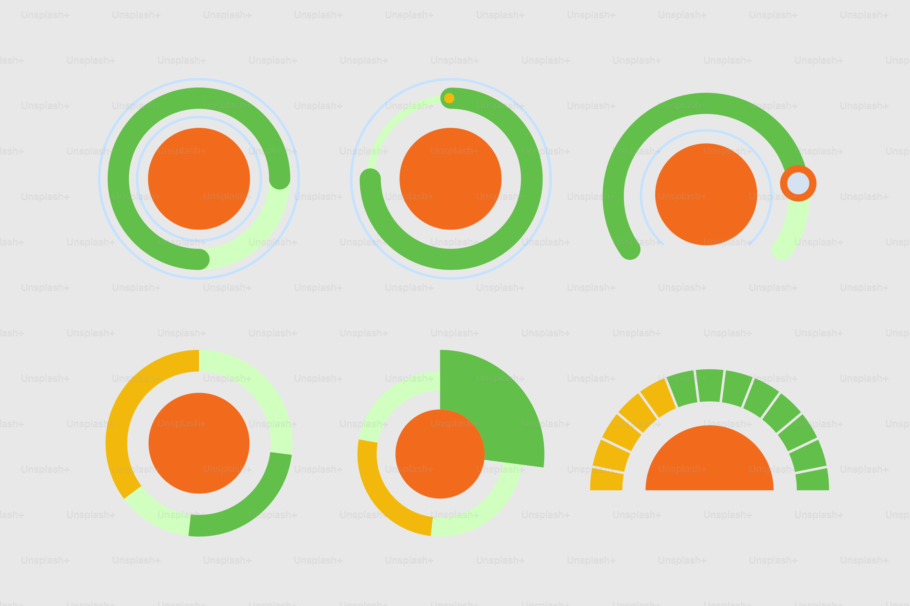 Plusieurs cercles de différentes couleurs avec un fond blanc