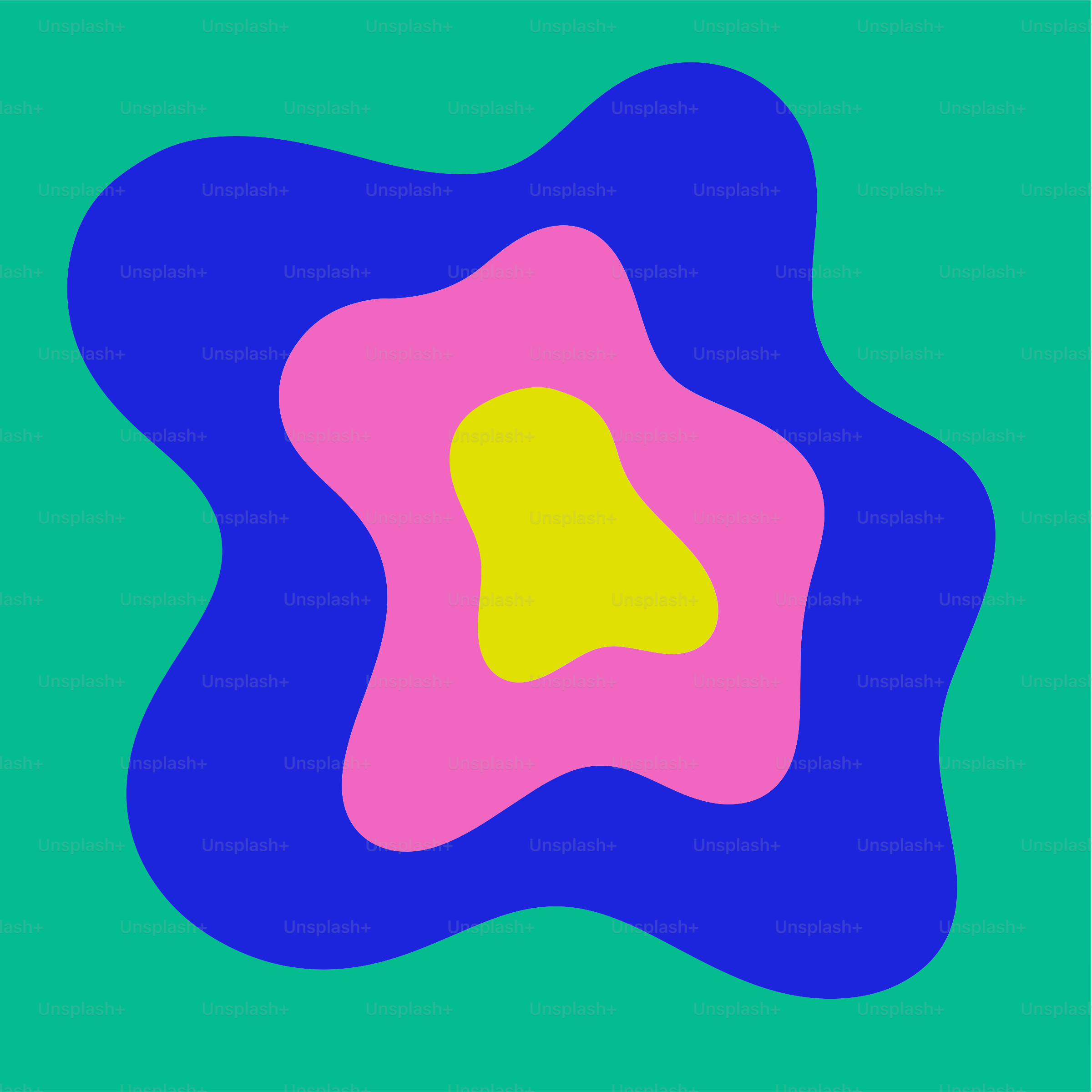A blue and pink square with a yellow center