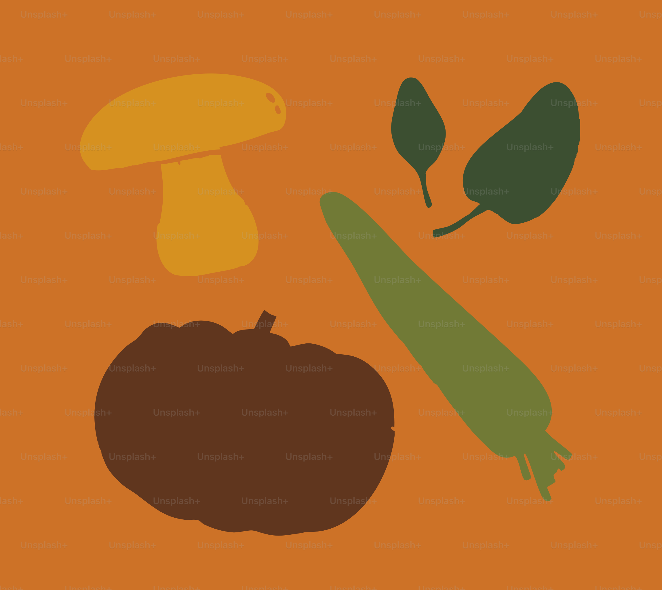Une image de légumes sur fond orange