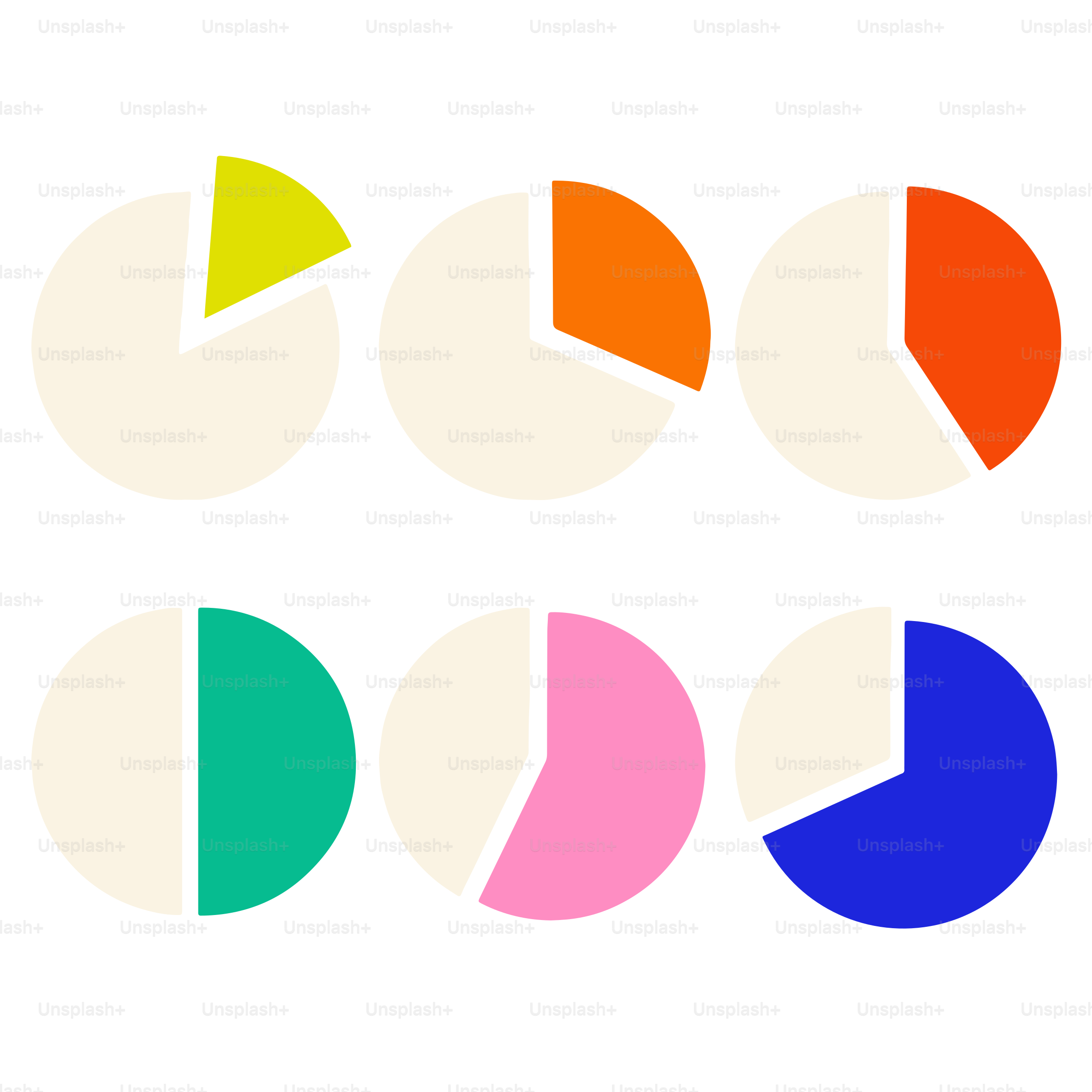 Eine Gruppe verschiedenfarbiger Kreise auf weißem Hintergrund