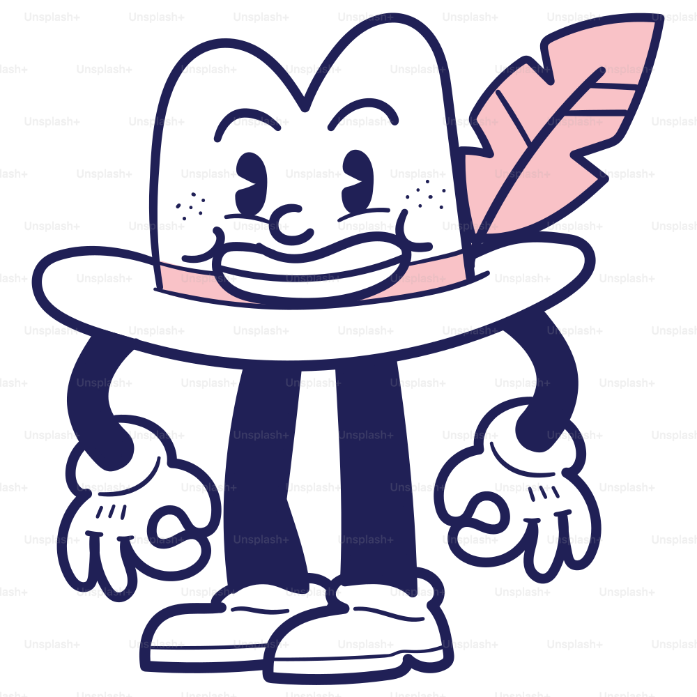 Dessin d’un chapeau avec une plume dessus