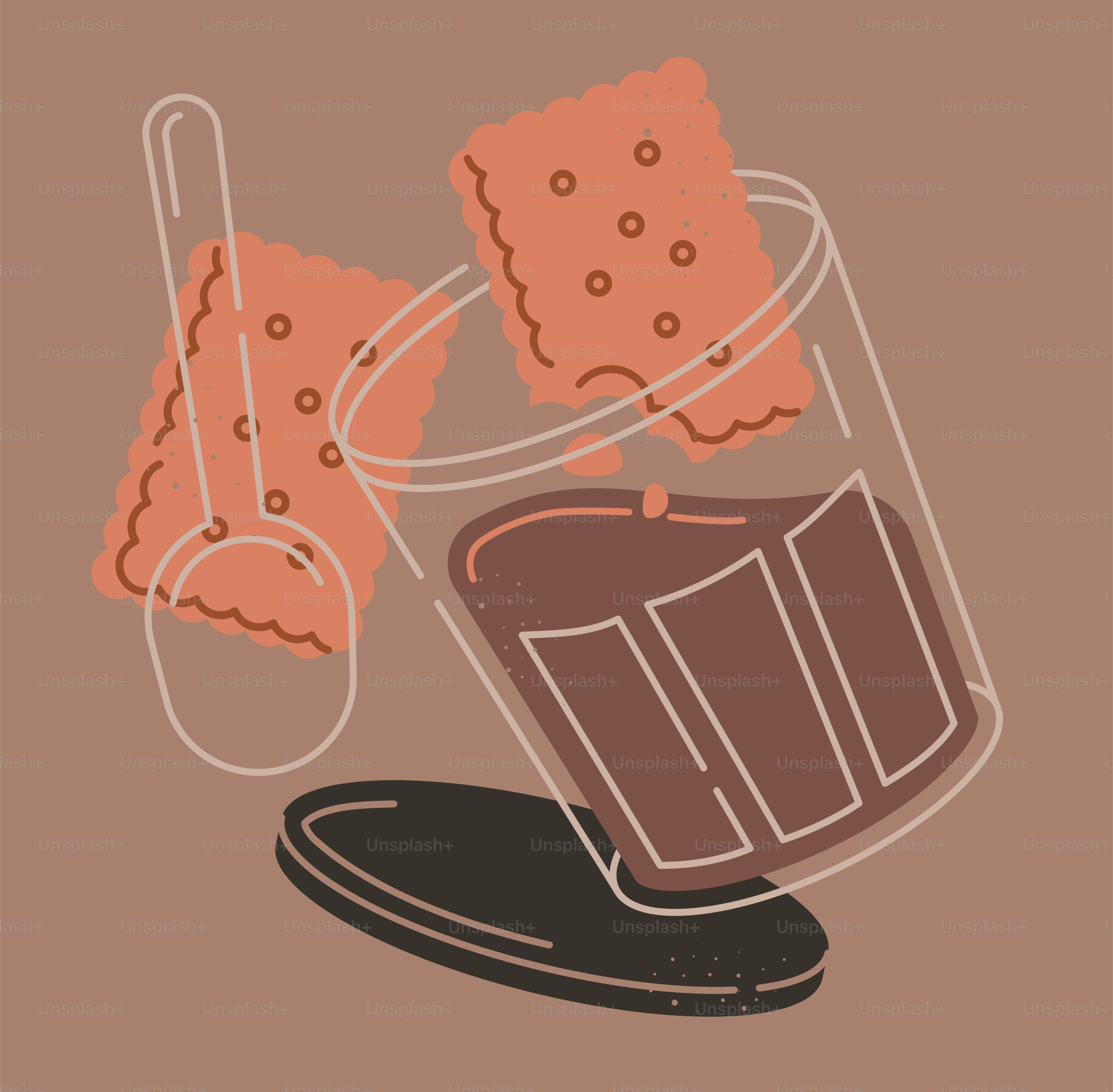 A picture of some food in a glass